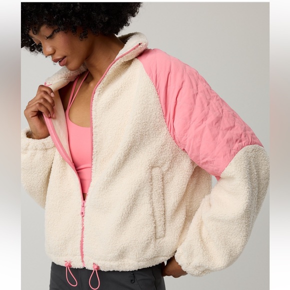 OFFLINE by Aerie Fluff Love Full Zip Jacket in Playful Pink - Picture 3 of 11
